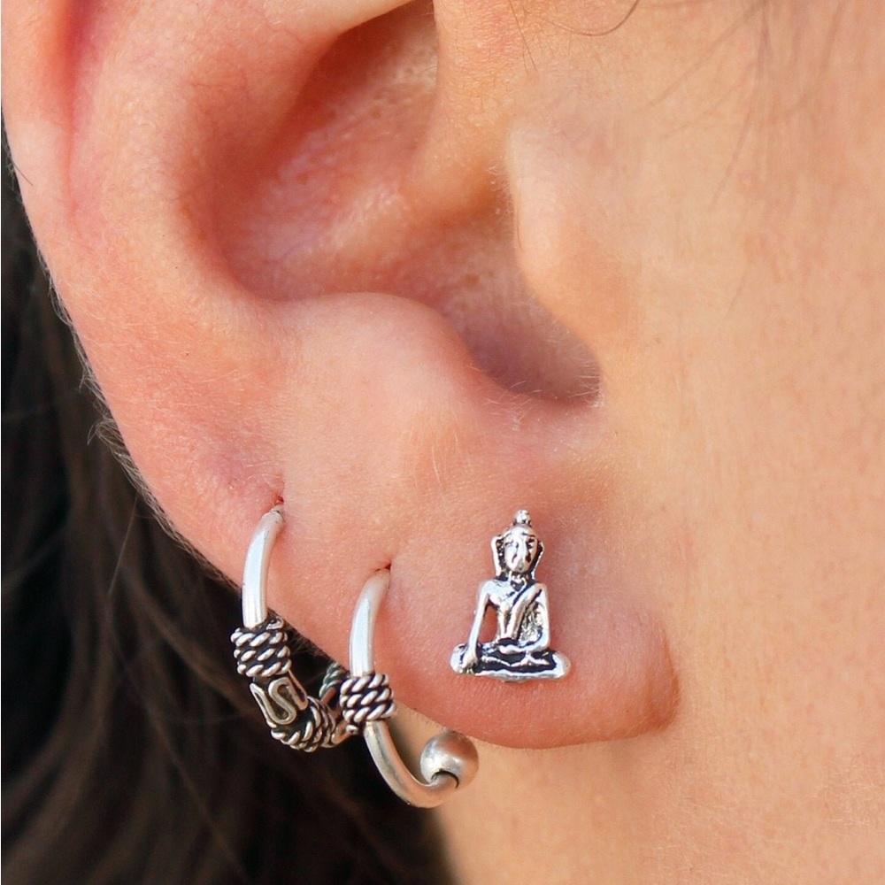 Mini Buddha stud earrings